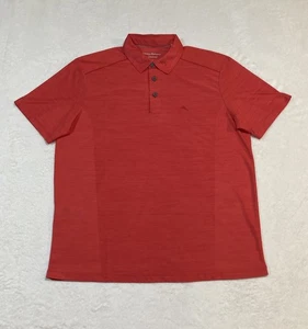Tommy Bahama Island Zone Mens Polo Shirt M Coral/Red Performance Golf Stretch - Picture 1 of 8