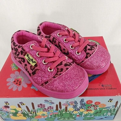 Western Chief Kids Sneaker Flashy Leopard Pink Glitter Black Lace Up 9 New - Изображение 1 из 4