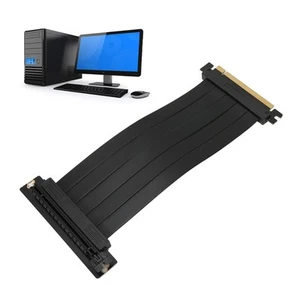 PCIE 3.0 16x Riser Cable High Speed Flexible 90 Degrees GPU Extension Cable F CB - Afbeelding 1 van 24