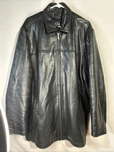 Wilsons Giacca Cappotto Pelle Pelle Studio Nero Pelle Taglia XL - Foto 1 di 9