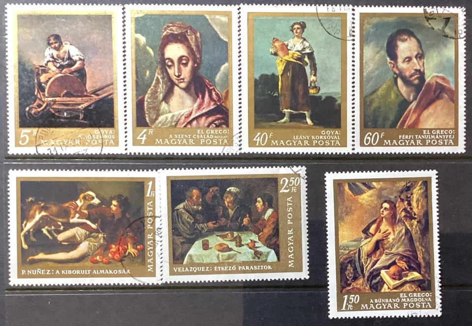 Hungary Stamps 1967 1820-1826 Classic Paintings Art Artists Set Used NH - Image 1 of 1