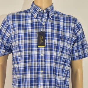 Polo Ralph Lauren Herren Hemd Gr. L Kurzarm kariert dunkelblau Performance (60) - Bild 1 von 13
