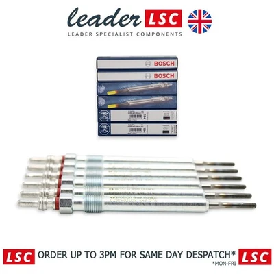 03L963319 Bosch 6x Glow Plugs Seat Alhambra Altea Exeo Leon Toledo New Genuine - Image 1 of 4