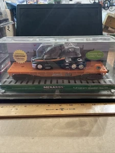 LIONEL/MENARDS O:27 SCALE FLATCAR W/MENARDS SEMI TRUCK IN BOX Brake Wheel Damage - Picture 1 of 9