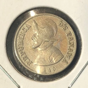 1940 Panama 2-1/2 Centesimos TONED Copper Nickel Coin KM#16-18MM - One Year Type - Bild 1 von 4
