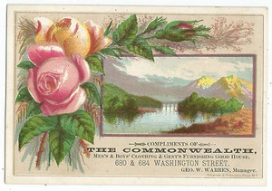 The Commonwealth Mens & Boys Clothing & Gents Furnishing Trade Card - Picture 1 of 2