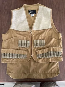 Columbia Fishing Vest Hunting Shooting Vintage Beige Mens Size Large Zip Pockets - Picture 1 of 4
