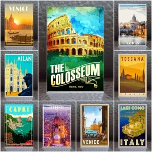 ACRYLIC Fridge Magnets Italy Rome souvenir Retro Vintage Art Gift 2x3" SET 1 - Picture 1 of 203