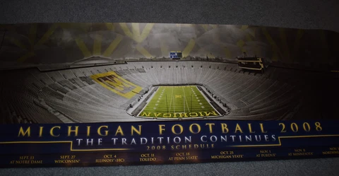 MICHIGAN WOLVERINES 2008 FOOTBALL POSTER Cover