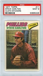 1977 Topps Cloth Stickers Steve Carlton #11 PSA 9 P1326