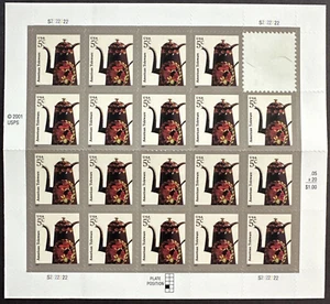 US 2007 Scott #3756A Plate Block of 19 MNH American Design Series Toleware - Picture 1 of 2