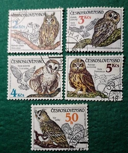 Tschechoslowakei 1986 Vogel Eule Natur Mi 2875-79 gebraucht /cto - Bild 1 von 1