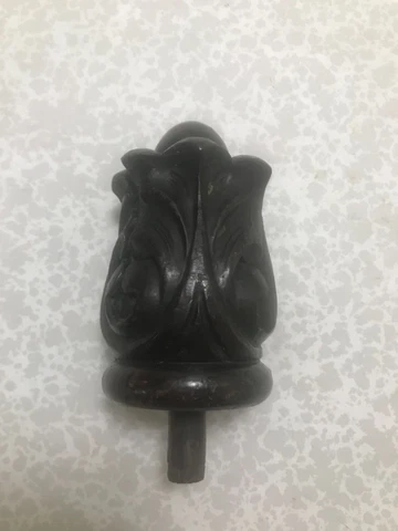 Vintage/Antique 3 1/2” FINIAL TURNED CLOCK/BED MAHOGANY FINIAL! GREAT CONDITION Cover