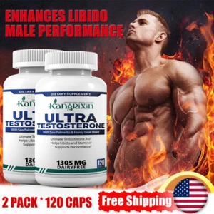 Testosteron Booster 1305 mg Energie steigern, Muskelkraft verbessern 240 Kapseln - Bild 1 von 11