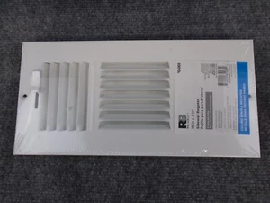 Reliabilt Steel White Sidewall/Ceiling Register 10” x 4” w/Damper-3 Way Air Flow - Picture 1 of 3