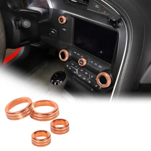 Orange Air Condition Audio Volume Switch Knob Ring Cap For Corvette C7 2014-2019 - Imagen 1 de 7