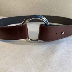 Soho Design Group Damen Größe M Ledergürtel Akzent Mode Silber Ring Schnalle - Bild 1 von 7