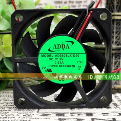 ADDA 6cm 6015 5V AD0605LX-D90 0.21A Chassis Industrial Cooling Fan - Image 1 of 4