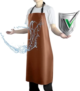 Waterproof Apron with Comfortable Adjustable Bib Rubber Vinyl Dishwasher Heavy D - Picture 1 of 12