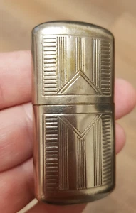 Accendino vintage tedesco a benzina cromato - design geometrico metà secolo - Foto 1 di 7