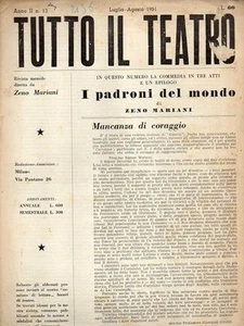 TUTTO IL TEATRO anno II n. 13 - luglio agosto 1951 - Foto 1 di 1