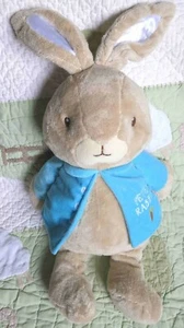 World of Beatrix Potter Peter Rabbit w Blue Jacket Plush Stuffed Tan EUC Toy 22" - Picture 1 of 3
