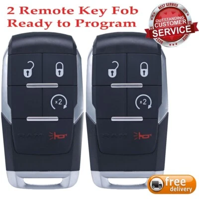 2 para Dodge Ram 2500 3500 4500 5500 2019-2024 mando a distancia inteligente llavero GQ4-76T 4 traseros Foto 1 de 4