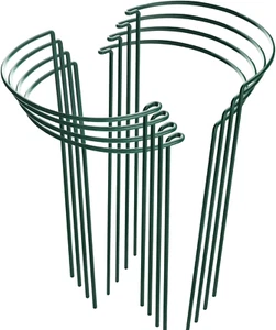 8 Pack Plant Support Stakes, Half round Metal Garden Plant Stake Indoor Peony Ca - Picture 1 of 12