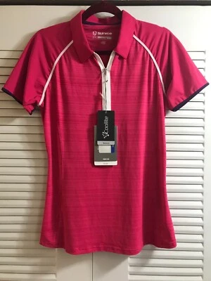 NWT Sunice Sz M Coollite Pink Short Sleeve Golf Polo Shirt 1/4 Zip Top - Image 1 of 4