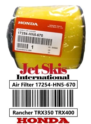 Filtro de aire filtro de aire OEM 17254-HN5-670 Honda Rancher 350 400 TRX350 TRX400 Foto 1 de 2