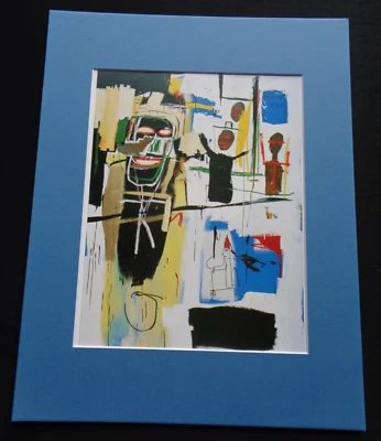 Impresión artística Jean-Michel Basquiat mate titulada pelar rápidamente negra para hombres artes callejeros Foto 1 de 4