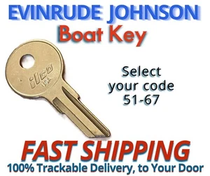 Johnson & Evinrude Keys 1978-1995 outboard Boat Key Cut to your Code 51-67 - Bild 1 von 1