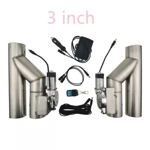 3'' Double Electric Exhaust Valve Y Pipe Single Control Valve With Remote Switch - Picture 1 of 16