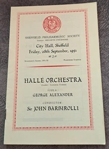 1951 George Alexander Viola Halle Orchestra Concert Programme Sheffield - Bild 1 von 7