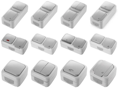 Feuchtraum Steckdosen Steckdose Schalter Taster Serienschalter Wechselschalter  - Bild 1 von 4