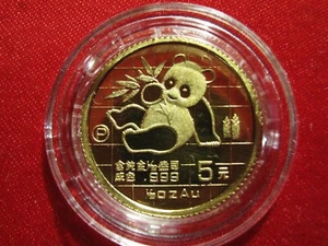 China 1989, WWF Panda 5 Yuan 1/20oz Gold, Proof (10101) - Bild 1 von 5