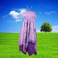 Womens Summer Boho Sundress, Halter Dresses, Purple Summer Dress, Printed S/M