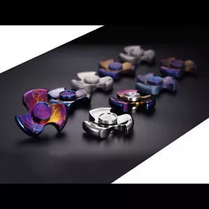 FEGVE Tri Fidget Hand Spinner Triangle Titanium Alloy Finger focus Toy EDC - Picture 1 of 19