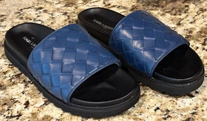 **NWOT** Karl Lagerfeld Paris Men's Sandals Size 10M Blue Weave (E/P) - Picture 1 of 7
