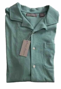 Firma Cremieux (L) Aqua manica corta cotone/lino nuova con etichette bottone fino a $85 - Foto 1 di 6