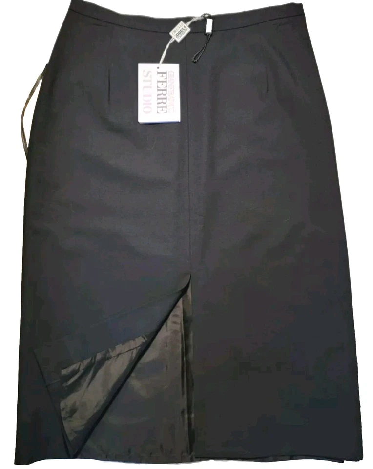 Falda GIANFRANCO FERRE Negra Lápiz Hasta la Rodilla Ranura Recta Italia US8 Foto 1 de 4