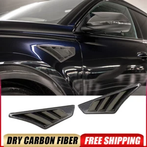 Para Audi Q8 SQ8 RSQ8 2019-2024 Guardabarros lateral de fibra de carbono seco Cubierta de ventilación de aire Borde - Imagen 1 de 15