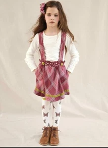 Matilda Jane Girls You & Me Brushed Flannel Overall Plaid Skirt Size 10 New - Picture 1 of 9
