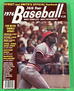 Anuario de béisbol Joe Morgan Cover Cinncinati Reds 1976 Street Smith - Imagen 1 de 4
