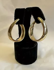 14k Gold Twisted Oval Hoop Earrings 4.3 Grams - Picture 1 of 7
