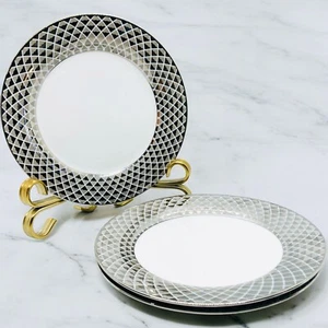 Plato de ensalada CIROA Luxe celosía metálica platino plata 7 1/2 pulgadas - Imagen 1 de 4