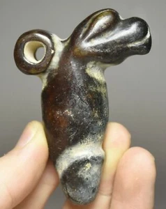 6.5CM China Hongshan Culture Old Jade Carve Sun god Beast Amulet Pendant - Picture 1 of 6