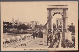 AVIGNON 84 Pont Suspendu inauguré en 1809 CPA écrite par Ézio BALDUCCI 1920-1930 - Picture 1 of 2