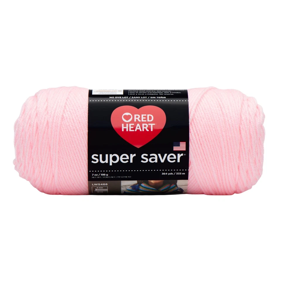 1 Skein Red Heart Super Saver Yarn Baby Pink E300 Color 0724