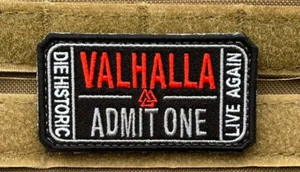 Valhalla Admit One Ticket Patch Hook & Loop Badge Ragnarok Vikings... - Bild 1 von 6